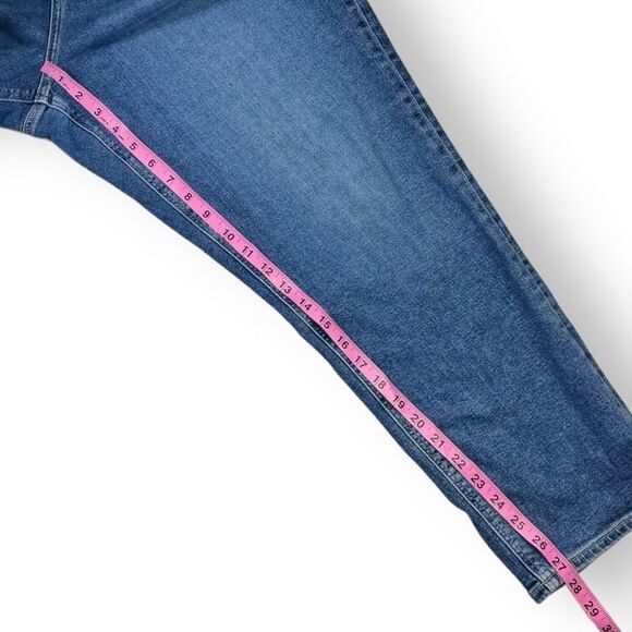 American Eagle Mom Jeans 16 R Women’s High Waisted Relaxed Fit Denim Dark Wash - Picture 6 of 12